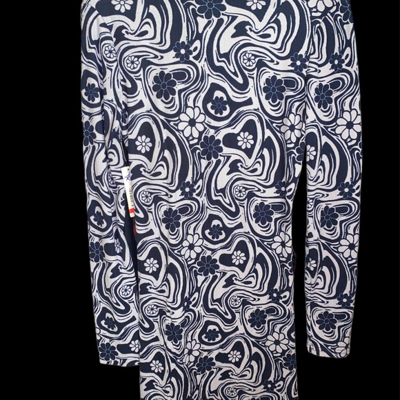 NWT Women's Justify Long Sleeve Stretch Dress Purple Daisy Blue Floral - Picture 4 of 5